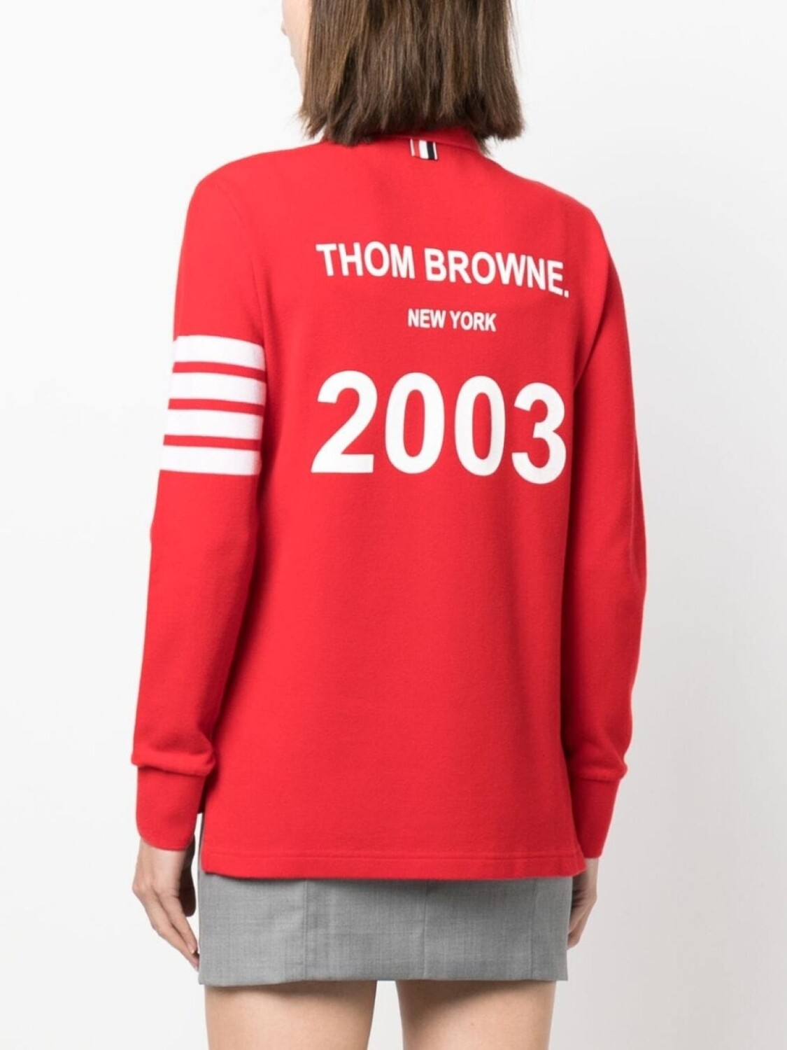 Рубашка поло с длинными рукавами и полосками 4-Bar Thom Browne, красный
Рубашка поло с длинными рукавами и полосками 4-Bar Thom Browne, красный