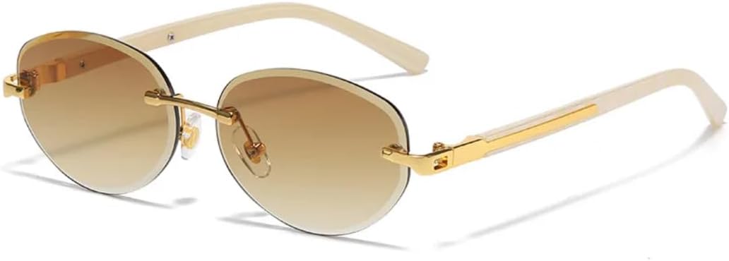 Солнцезащитные очки с защитой UV400 | Металлическая оправа, овальные градиентные линзы в стиле панк | Для женщин и мужчин, для занятий спортом на открытом воздухе и вождения DSVIGF, Gold-brown
Солнцезащитные очки с защитой UV400 | Металлическая оправа, овальные градиентные линзы в стиле панк | Для женщин и мужчин, для занятий спортом на открытом воздухе и вождения DSVIGF, Gold-brown