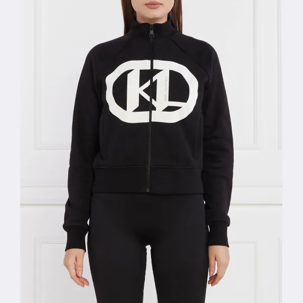 Толстовка классического кроя на молнии с логотипом Kl Karl Lagerfeld, черный 
Толстовка классического кроя на молнии с логотипом Kl Karl Lagerfeld, черный