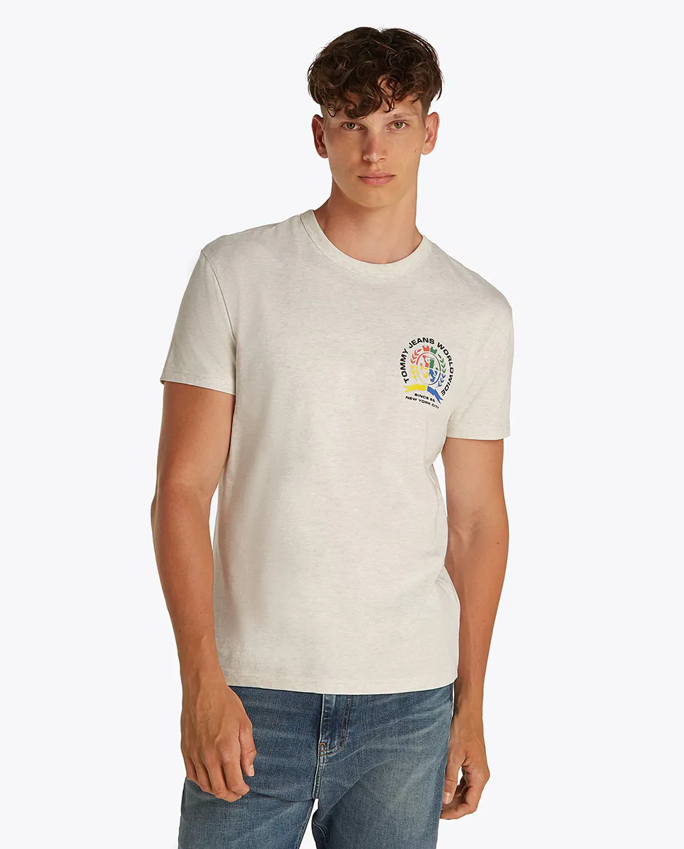 Мужская футболка с логотипом на спине и классическим кроем Tommy Jeans, цвет Crudo
Мужская футболка с логотипом на спине и классическим кроем Tommy Jeans, цвет Crudo