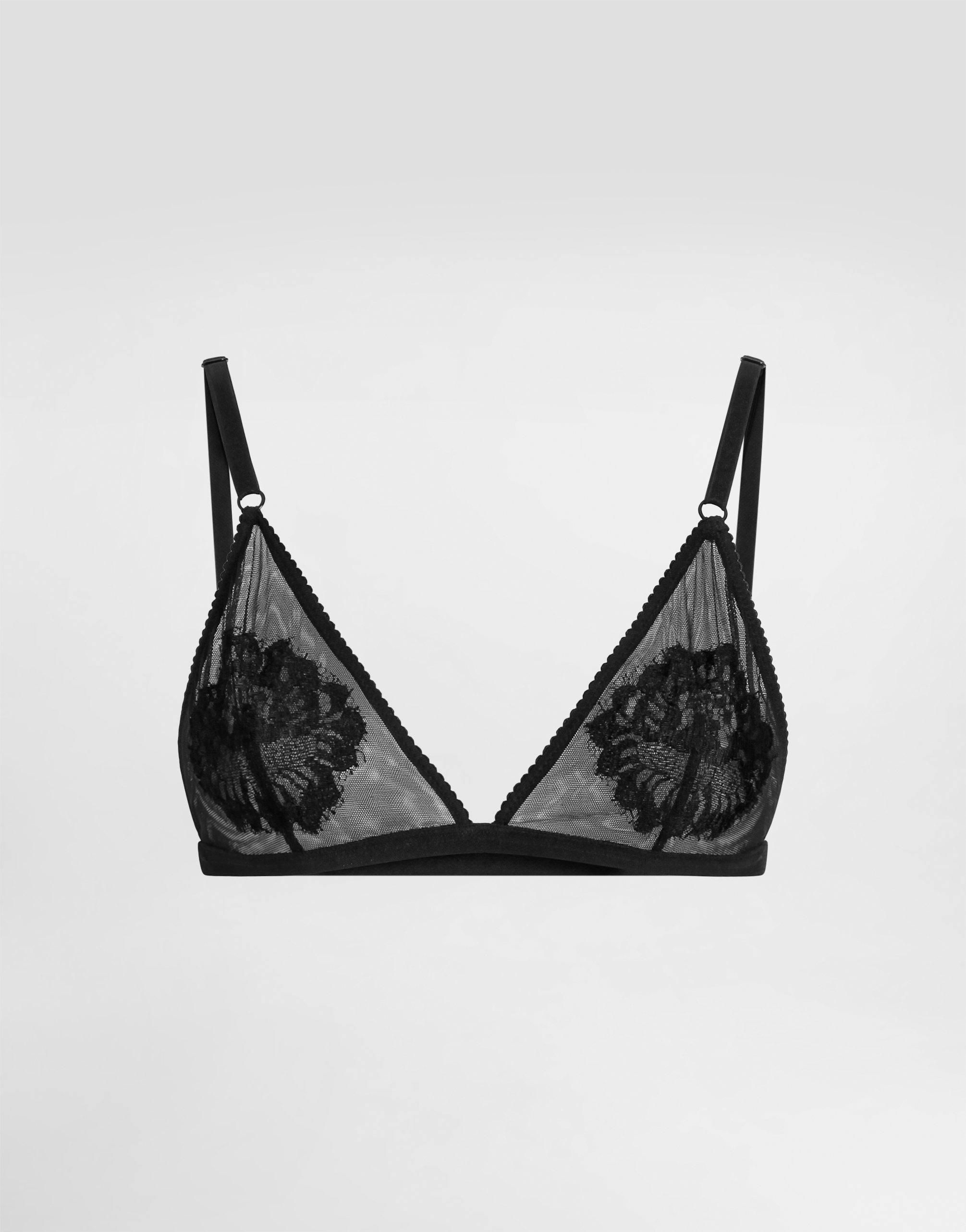 Мягкий треугольный бюстгальтер из кружева и тюля Dolce & Gabbana, черный
Мягкий треугольный бюстгальтер из кружева и тюля Dolce & Gabbana, черный