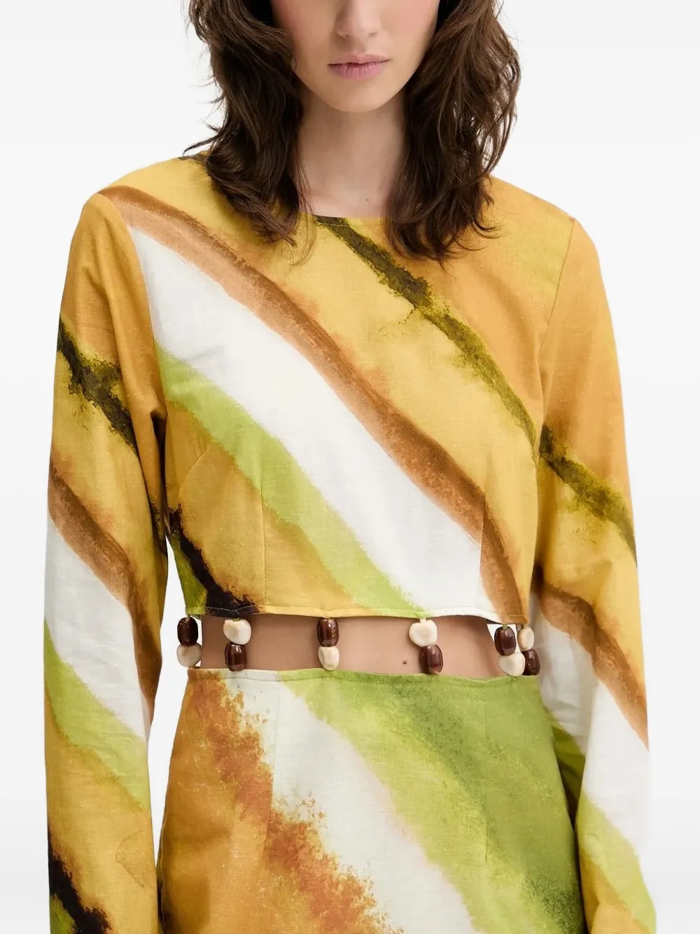 Платье макси с диагональным принтом и талией, отделанной бисером NEVER FULLY DRESSED, зеленый
Платье макси с диагональным принтом и талией, отделанной бисером NEVER FULLY DRESSED, зеленый