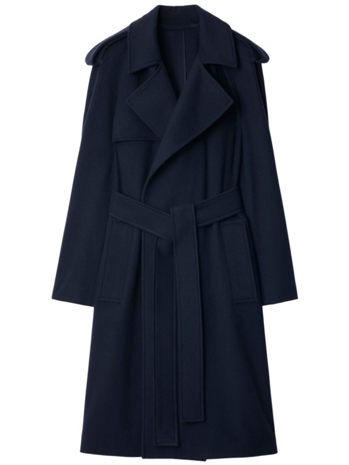 Burberry кашемировое пальто с заостренными лацканами, синий 
Burberry кашемировое пальто с заостренными лацканами, синий