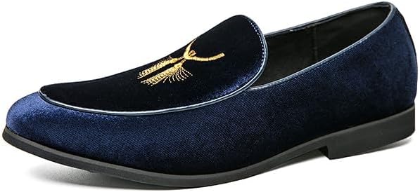 Мужские классические бархатные лоферы Santimon с вышивкой, праздничные туфли для мужчин, обувь к смокингу, синий
Мужские классические бархатные лоферы Santimon с вышивкой, праздничные туфли для мужчин, обувь к смокингу, синий