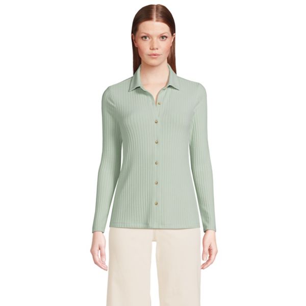 Женская поло с длинным рукавом, ребристой вязкой и застежкой на пуговицы Lands' End, цвет aqua surf
Женская поло с длинным рукавом, ребристой вязкой и застежкой на пуговицы Lands' End, цвет aqua surf