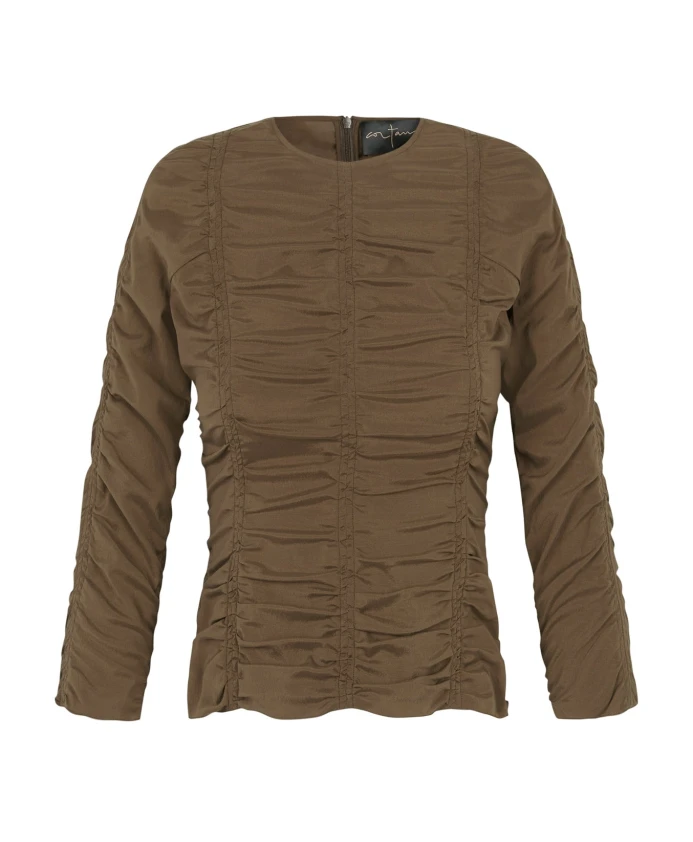 Драпированный топ из шелка и шерсти Martha Cortana, коричневый
Драпированный топ из шелка и шерсти Martha Cortana, коричневый