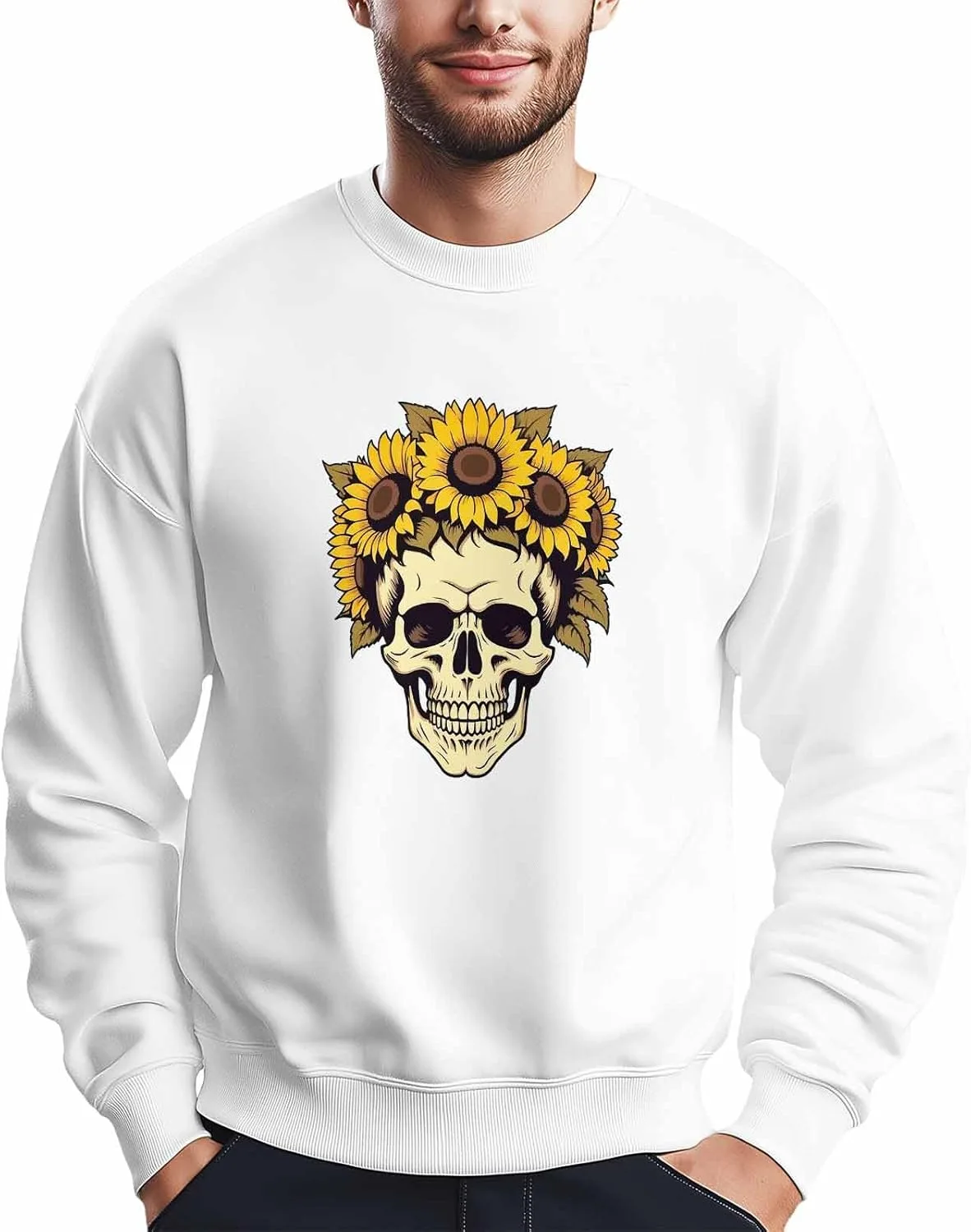 Мужской свитшот с принтом черепа и подсолнухов, Crewneck, Long Sleeve Winvebermior
Мужской свитшот с принтом черепа и подсолнухов, Crewneck, Long Sleeve Winvebermior