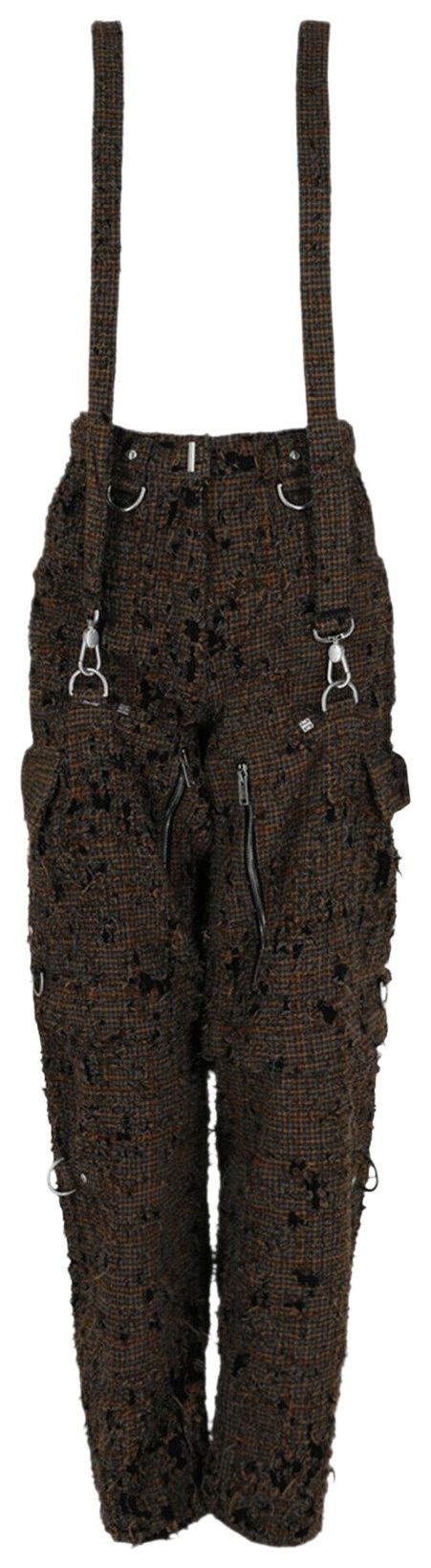 Брюки Givenchy в клетку со съемными штанинами и подтяжками, черно-коричневые
Брюки Givenchy в клетку со съемными штанинами и подтяжками, черно-коричневые