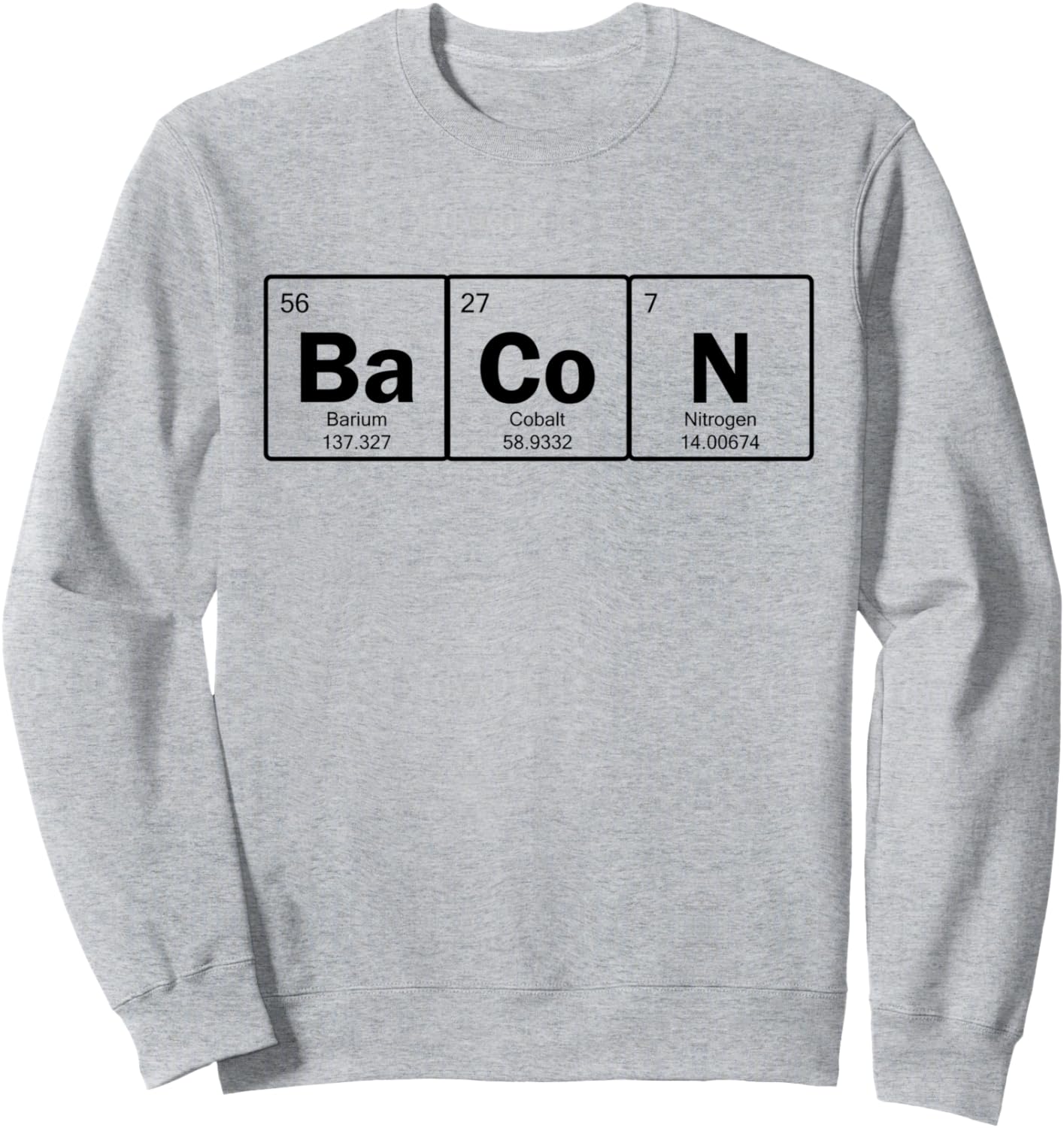 Толстовка с дизайном на тему «Элементы бекона, периодическая таблица, химия» Bacon Elements Funny Periodic Table Chemistry Wear, серый
Толстовка с дизайном на тему «Элементы бекона, периодическая таблица, химия» Bacon Elements Funny Periodic Table Chemistry Wear, серый