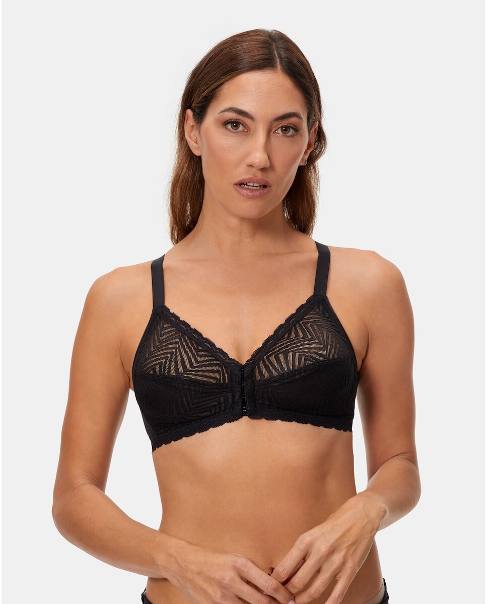 Беспроводной кружевной бюстгальтер с отверстием спереди Playtex, черный
Беспроводной кружевной бюстгальтер с отверстием спереди Playtex, черный