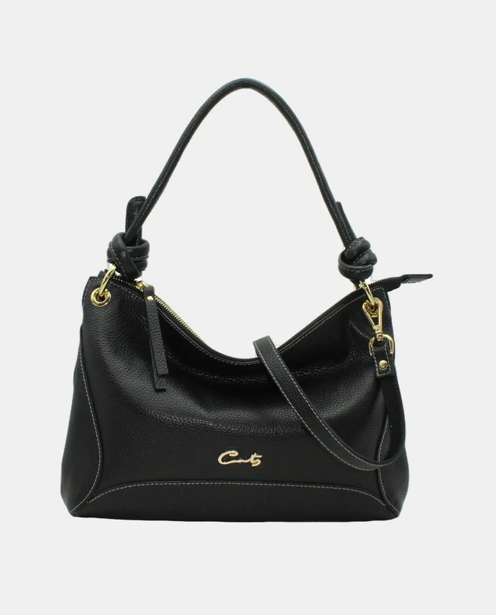 Сумка-хобо из кожи шеф-повара среднего размера с застежкой-молнией и узлом Cats, черный
Сумка-хобо из кожи шеф-повара среднего размера с застежкой-молнией и узлом Cats, черный