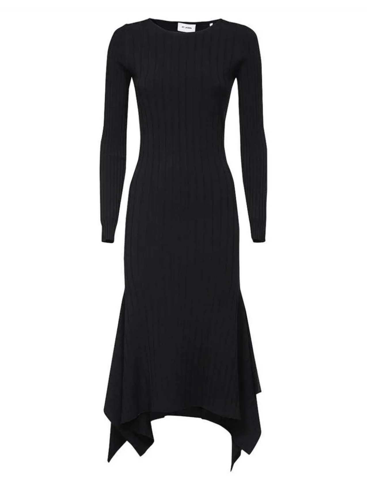 Платье макси с длинными рукавами в рубчик St. John, черный
Платье макси с длинными рукавами в рубчик St. John, черный