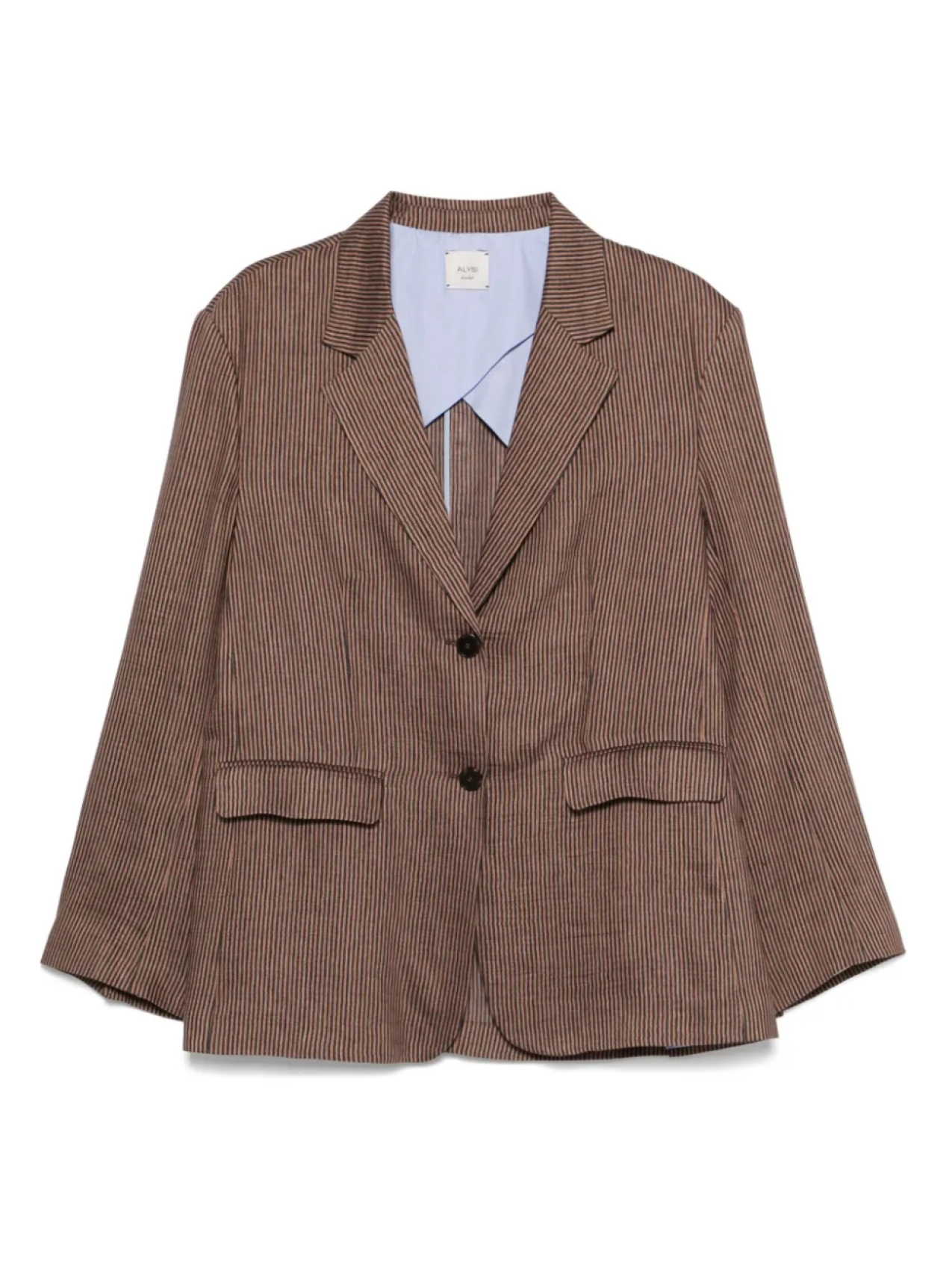 Полосатый однобортный пиджак Alysi, коричневый
Полосатый однобортный пиджак Alysi, коричневый