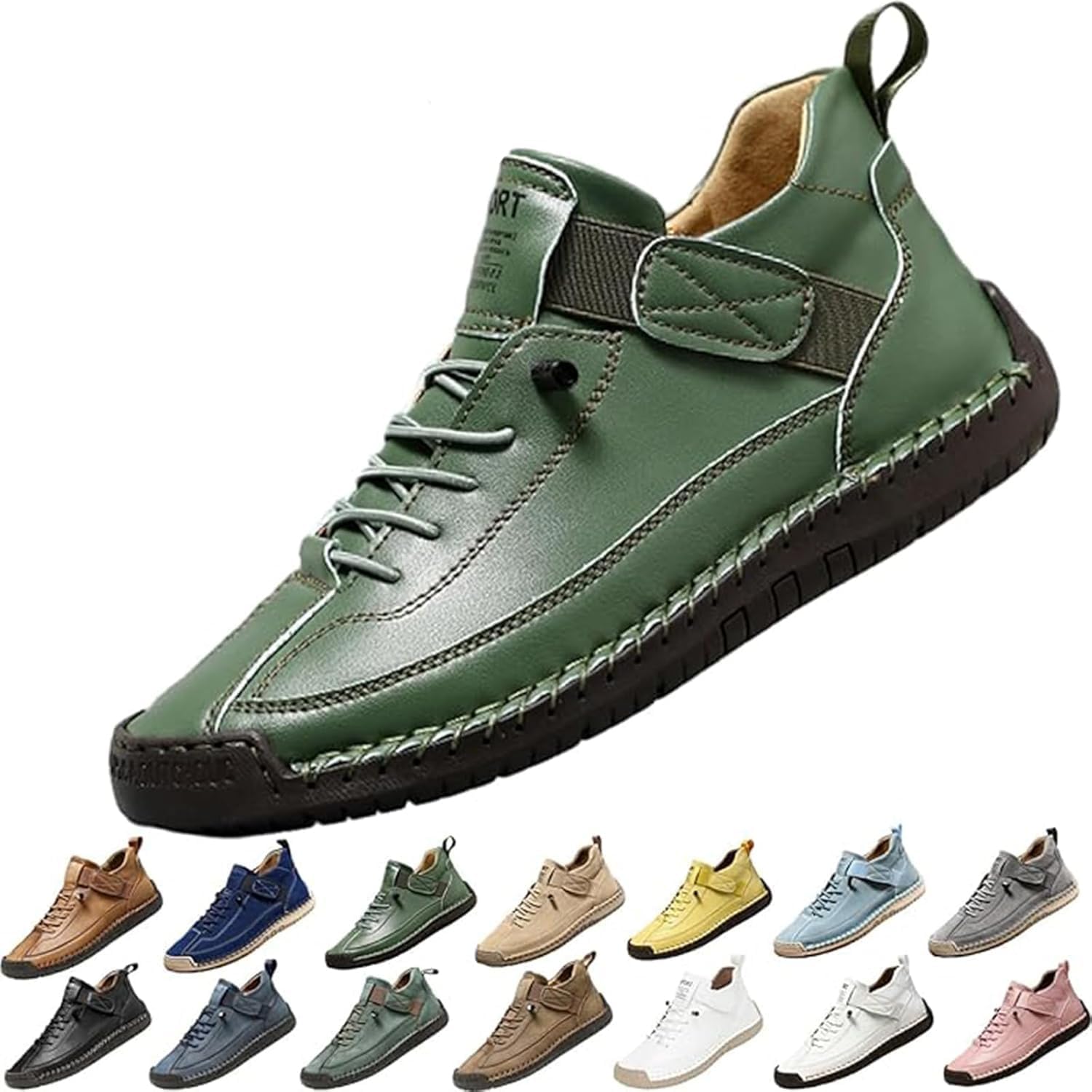 Комфортные ортопедические кроссовки, повседневные легкие слипоны для спорта, унисекс регулируемые кожаные кроссовки Generic, зеленый
Комфортные ортопедические кроссовки, повседневные легкие слипоны для спорта, унисекс регулируемые кожаные кроссовки Generic, зеленый