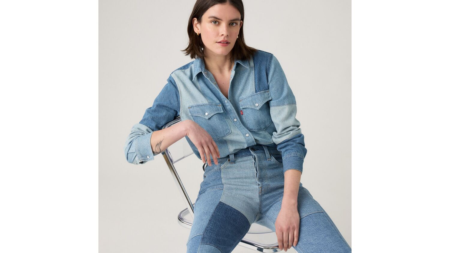 Лоскутная рубашка в стиле вестерн Levi's, Denim On Denim - Multi-Color
Лоскутная рубашка в стиле вестерн Levi's, Denim On Denim - Multi-Color