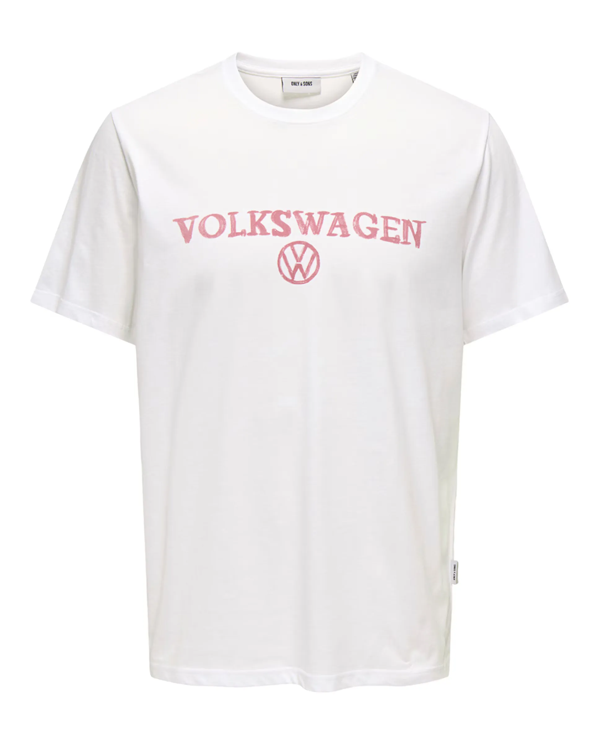 Мужская футболка с коротким рукавом из хлопка, классический крой Only & Sons, белый 
Мужская футболка с коротким рукавом из хлопка, классический крой Only & Sons, белый