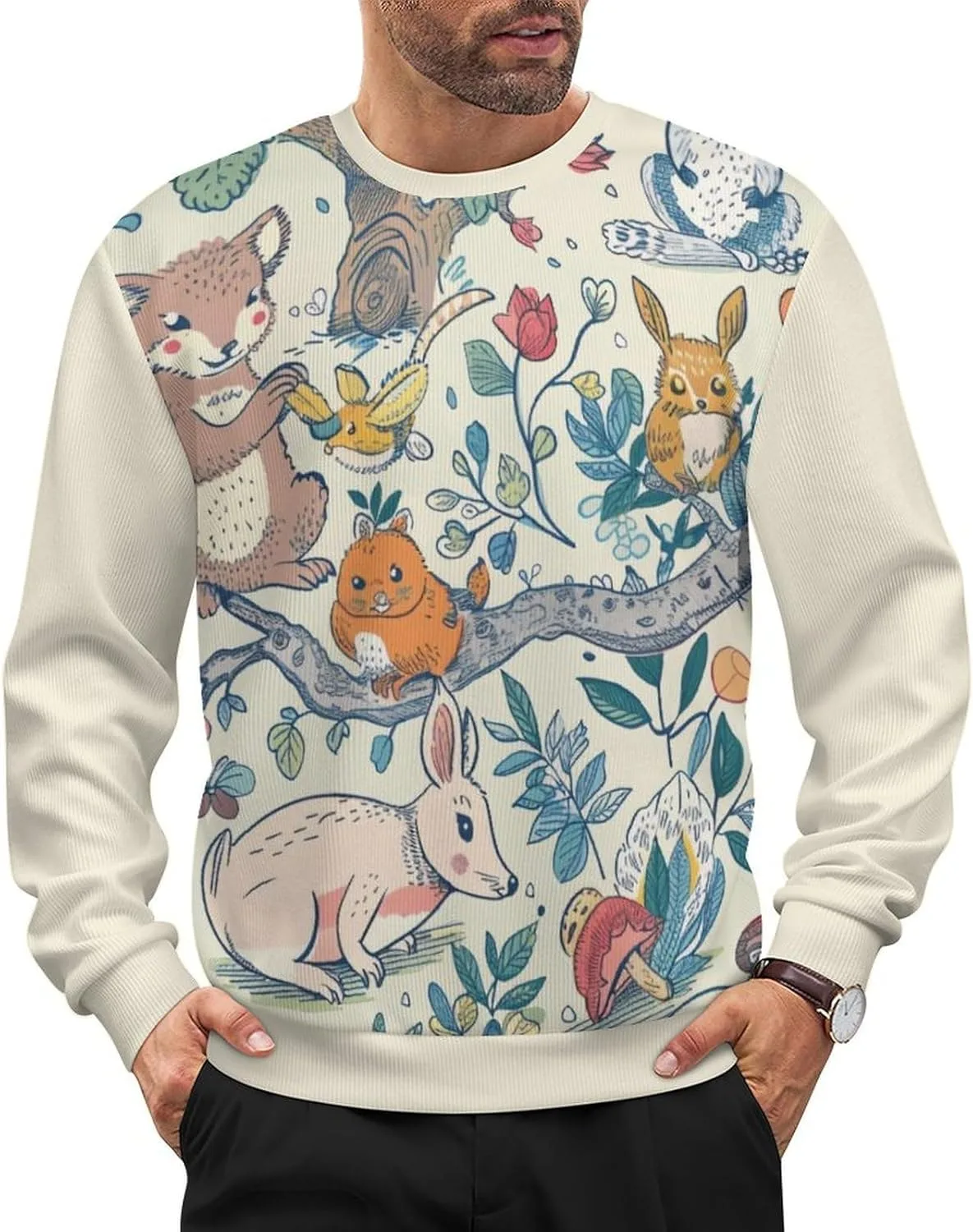 Мужской свитер с животным принтом, свободный, с длинными рукавами и круглым вырезом HLSDFRES
Мужской свитер с животным принтом, свободный, с длинными рукавами и круглым вырезом HLSDFRES