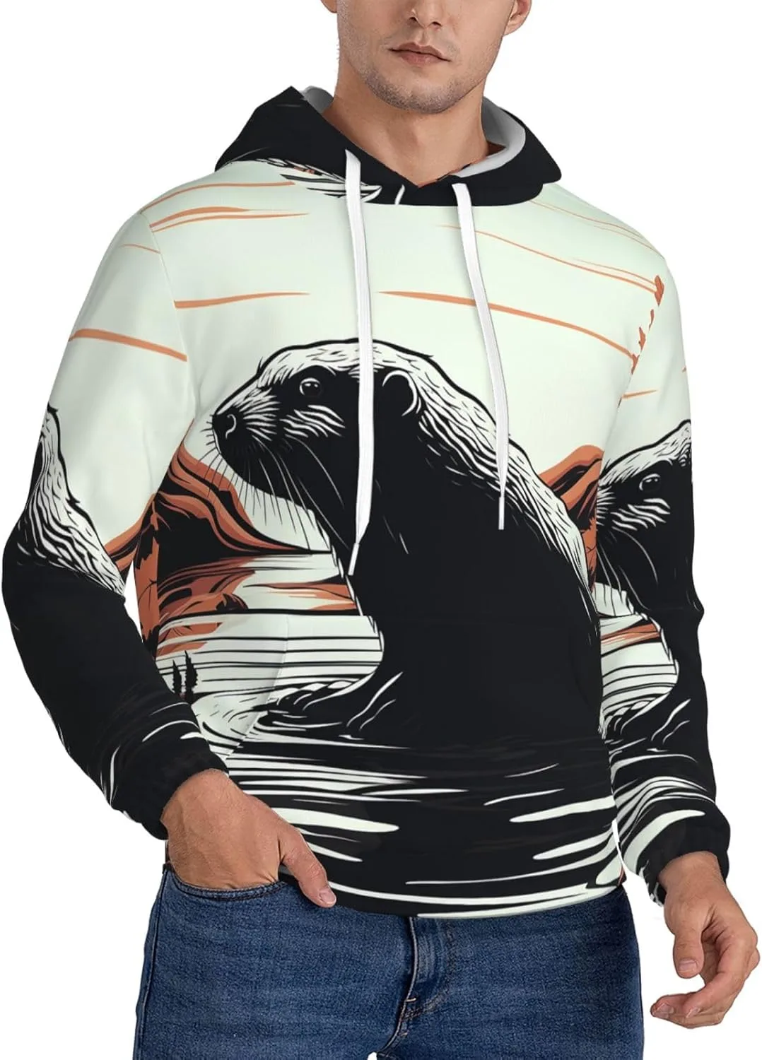 Мужская флисовая толстовка с капюшоном, черная KKLWEGU
Мужская флисовая толстовка с капюшоном, черная KKLWEGU