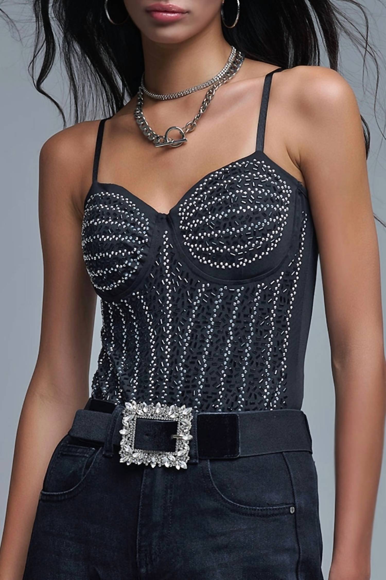 Q2 Вечерний боди с бисером, черный
Q2 Вечерний боди с бисером, черный