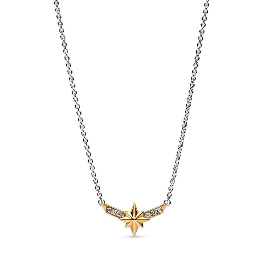 Ожерелье Marvel Captain Marvel Octogram Star Two tone Pendant Pandora, стерлинговое серебро 
Ожерелье Marvel Captain Marvel Octogram Star Two tone Pendant Pandora, стерлинговое серебро