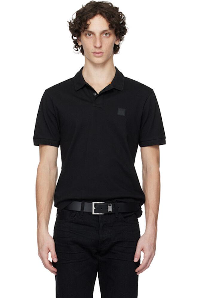 Черная облегающая футболка-поло из эластичного хлопка с логотипом BOSS
Черная облегающая футболка-поло из эластичного хлопка с логотипом BOSS