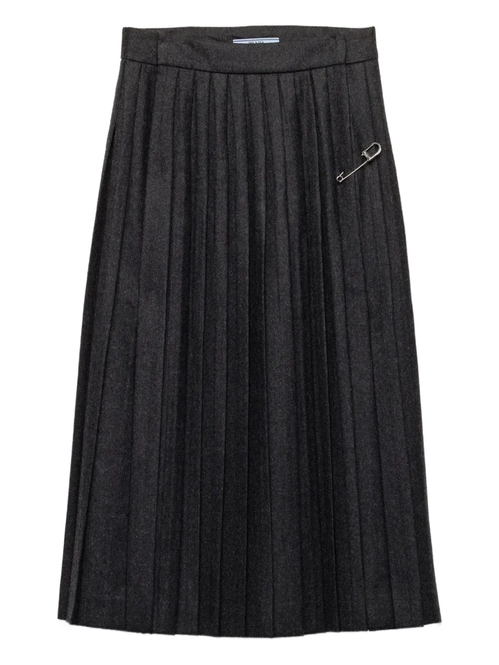 Плиссированная юбка миди с декоративной булавкой Prada, серый
Плиссированная юбка миди с декоративной булавкой Prada, серый