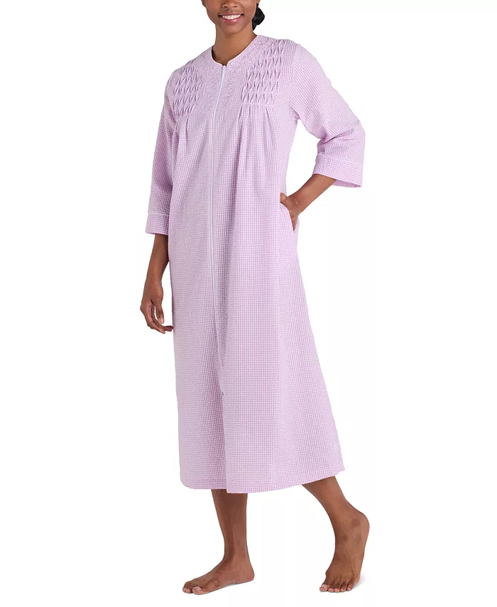 Женский халат из пике с застежкой-молнией спереди и рукавом 3/4 Miss Elaine, фиолетовый
Женский халат из пике с застежкой-молнией спереди и рукавом 3/4 Miss Elaine, фиолетовый