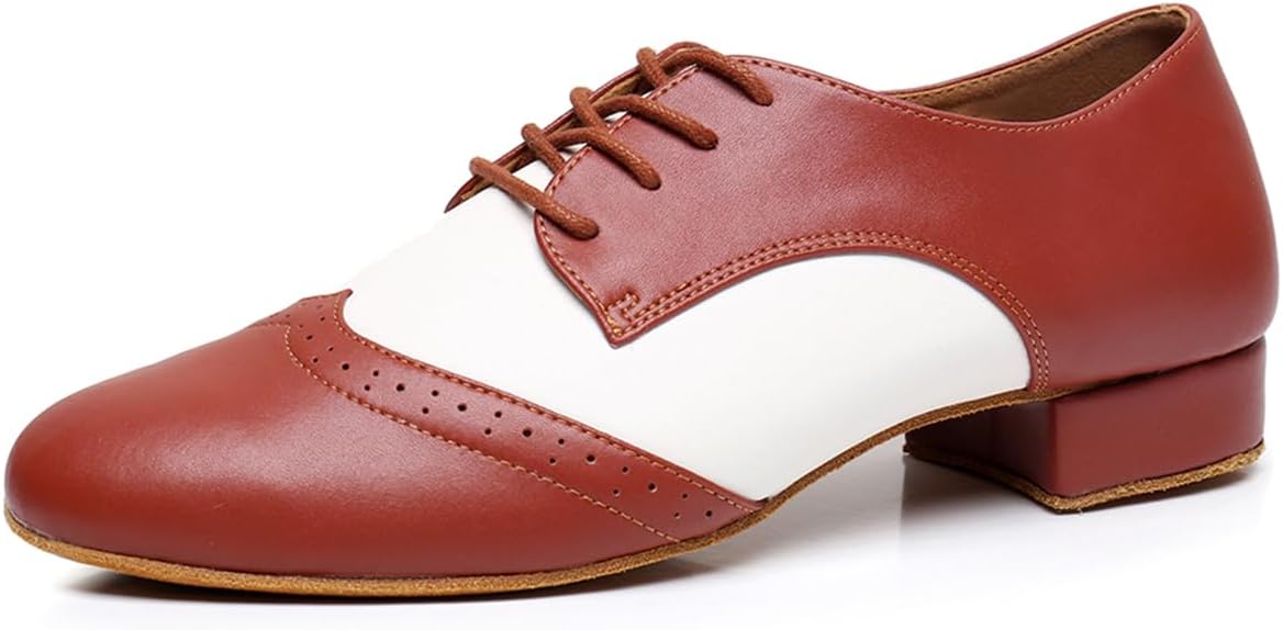 Мужские кожаные танцевальные туфли SWDZM для стандартного и латинского танго, современных танцев, профессиональные тренировочные туфли, коричневый
Мужские кожаные танцевальные туфли SWDZM для стандартного и латинского танго, современных танцев, профессиональные тренировочные туфли, коричневый