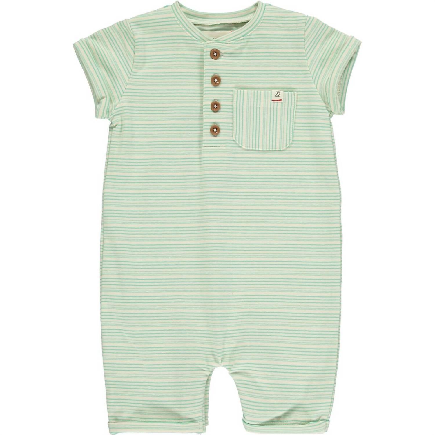 Детский хлопковый комбинезон Camborne в полоску с мятным оттенком ME & HENRY 
Детский хлопковый комбинезон Camborne в полоску с мятным оттенком ME & HENRY