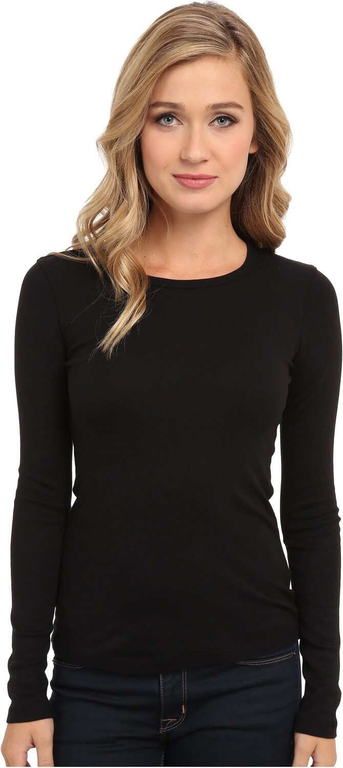 Классическая футболка с длинными рукавами и круглым вырезом в рубчик 1x1 Splendid, черный
Классическая футболка с длинными рукавами и круглым вырезом в рубчик 1x1 Splendid, черный