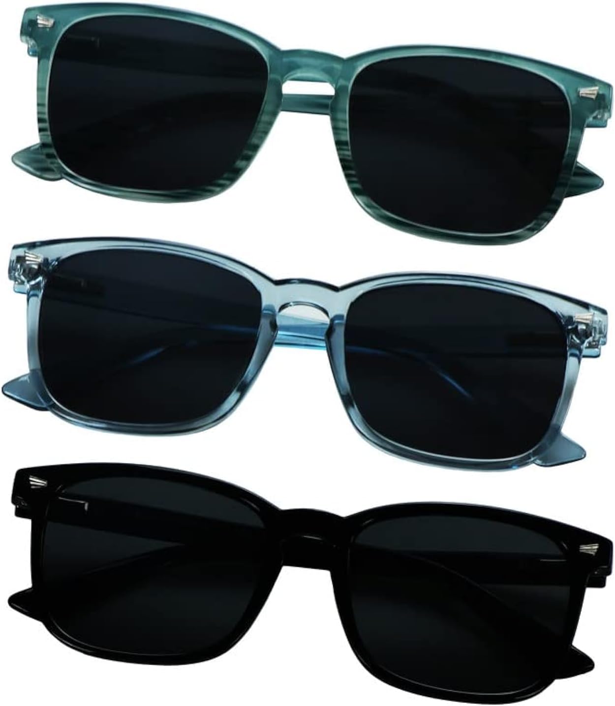 Солнцезащитные очки YEIN, комплект из 3 пар, для мужчин и женщин, с защитой от УФ-излучения, винтажная квадратная полноразмерная оправа, Uptown_slateblue+clear Blue+black
Солнцезащитные очки YEIN, комплект из 3 пар, для мужчин и женщин, с защитой от УФ-излучения, винтажная квадратная полноразмерная оправа, Uptown_slateblue+clear Blue+black