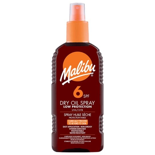 Бронзирующее масло для загара, 200 мл Malibu, Dry Oil Spray SPF6
Бронзирующее масло для загара, 200 мл Malibu, Dry Oil Spray SPF6