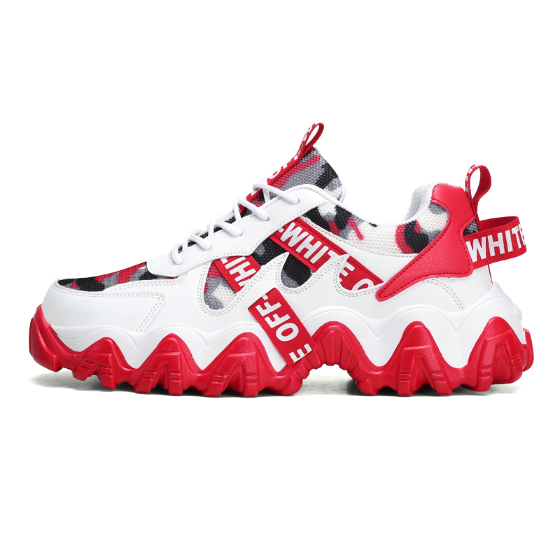 Boogie Bear Амортизирующие нескользящие износостойкие дышащие низкие кеды на платформе унисекс бело-красные, цвет White Red 
Boogie Bear Амортизирующие нескользящие износостойкие дышащие низкие кеды на платформе унисекс бело-красные, цвет White Red