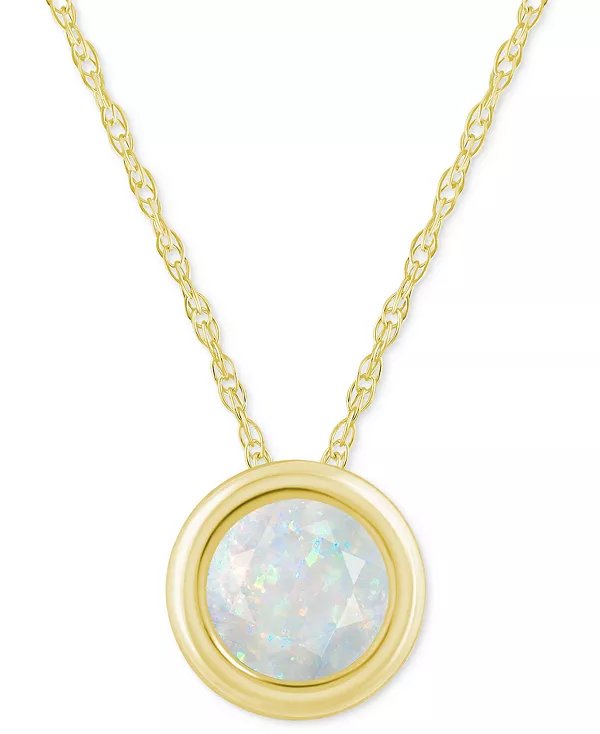 Круглое ожерелье с подвеской 18 дюймов из 10-каратного желтого золота (также из 10-каратного белого золота) с драгоценными камнями Macy'S, opal/gold
Круглое ожерелье с подвеской 18 дюймов из 10-каратного желтого золота (также из 10-каратного белого золота) с драгоценными камнями Macy'S, opal/gold