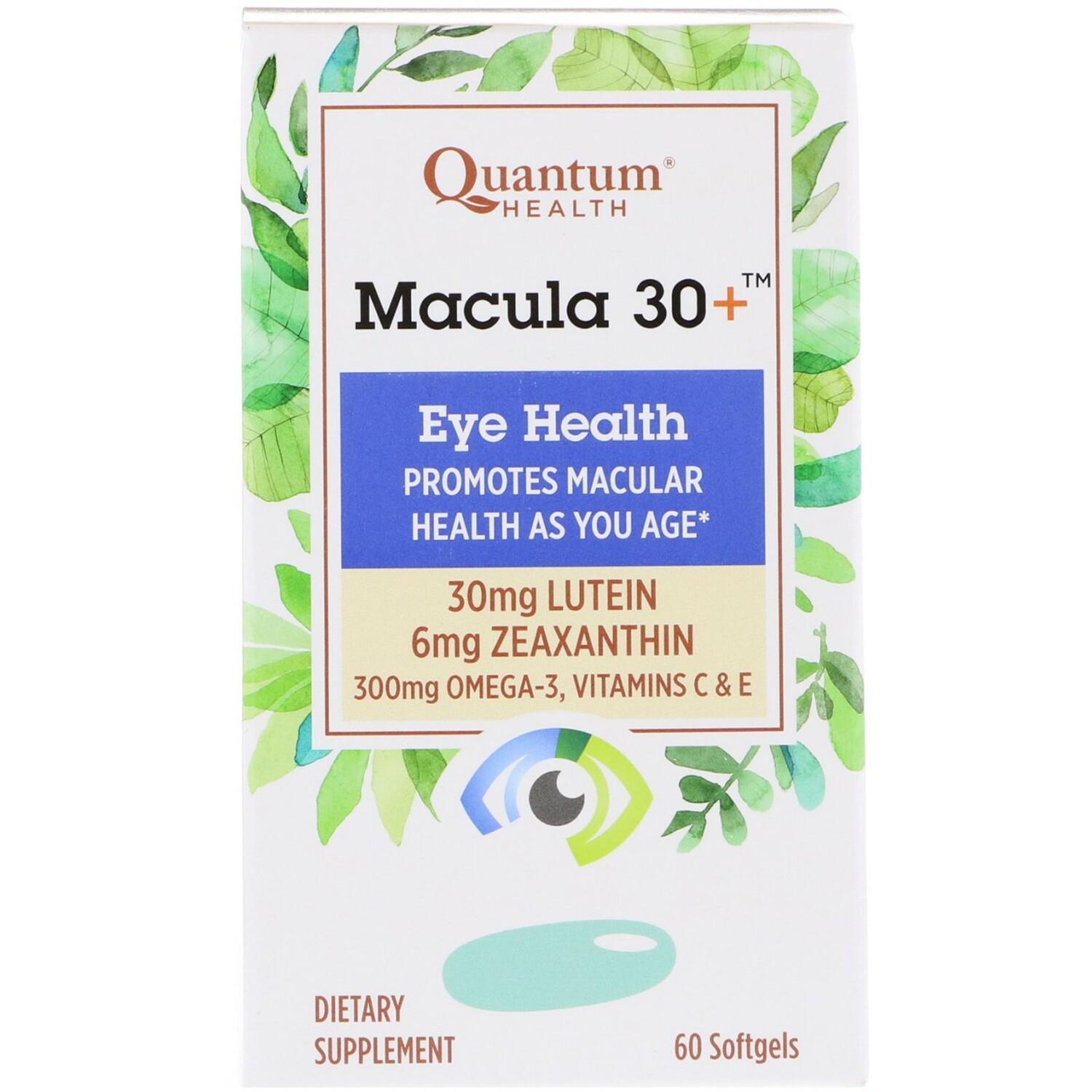 Quantum Health Macula 30+ Eye Health 60 Softgels
Quantum Health Macula 30+ Eye Health 60 Softgels