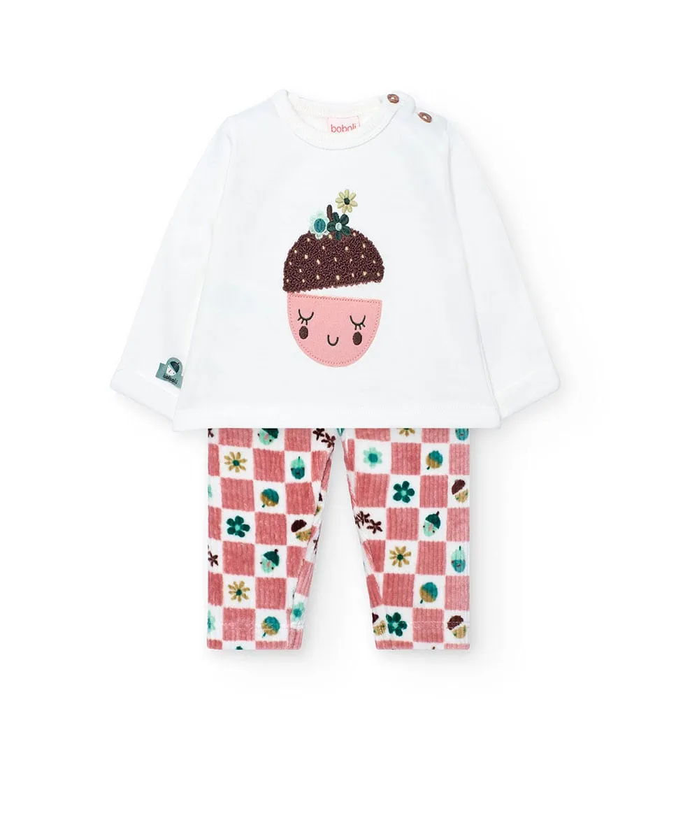 Детский комплект футболка и брюки с клетчатым принтом и круглым вырезом Boboli, белый
Детский комплект футболка и брюки с клетчатым принтом и круглым вырезом Boboli, белый