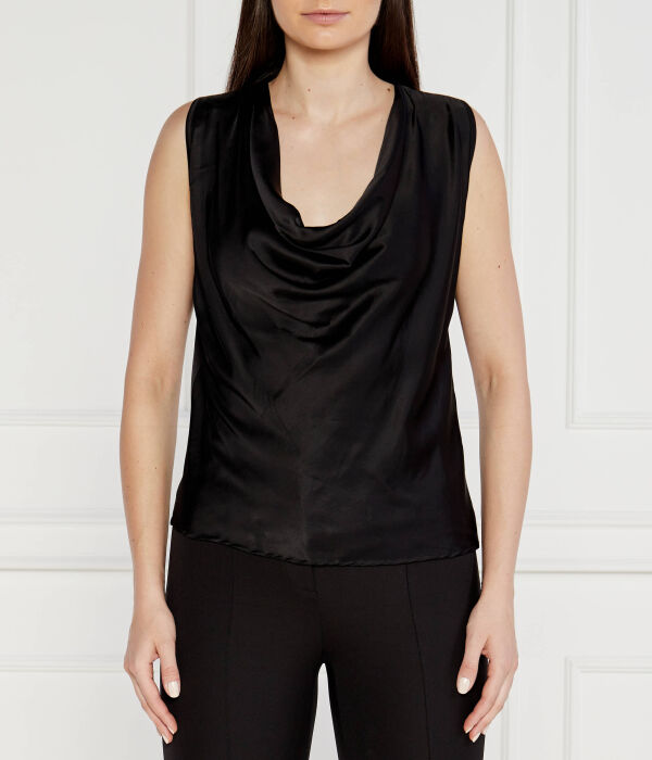 Блузка Liu Jo атласная без рукавов, черный 
Блузка Liu Jo атласная без рукавов, черный