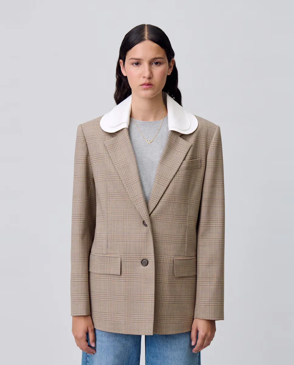Женский прямой блейзер в клетку Claudie Pierlot, бежевый
Женский прямой блейзер в клетку Claudie Pierlot, бежевый
