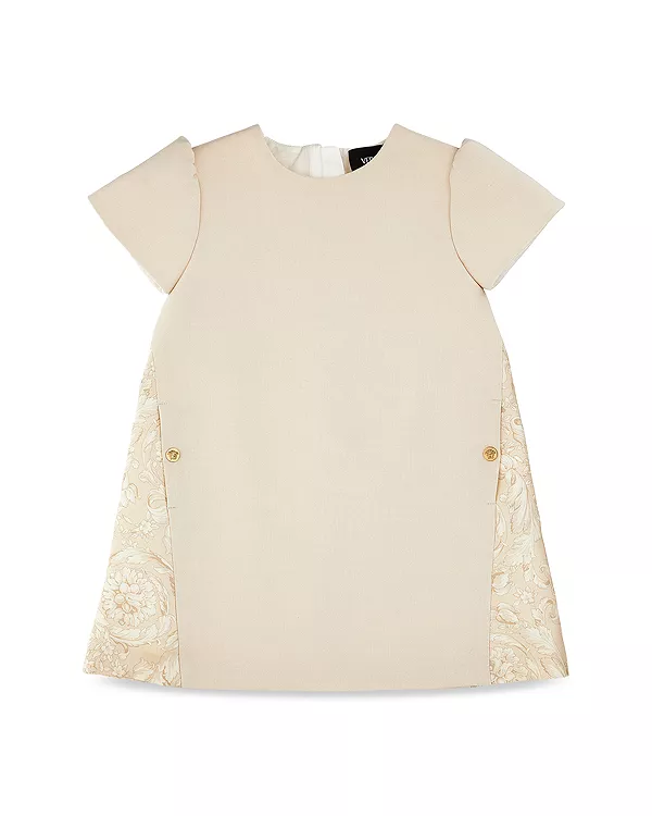 Детское платье в стиле барокко из трикотажа и твила Punto Milano - для малышек. Versace, бежевый
Детское платье в стиле барокко из трикотажа и твила Punto Milano - для малышек. Versace, бежевый