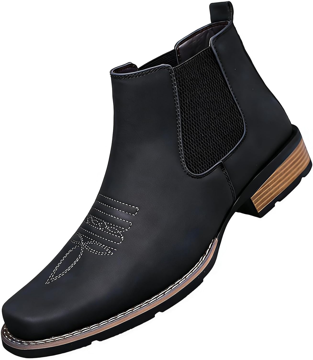Мужские западные ковбойские ботинки Челси с классическим квадратным носком, ковбойские повседневные ботинки до щиколотки, ретро-стиль, стильные ботинки без шнуровки для повседневного и делового образа Enoegmsd, черный
Мужские западные ковбойские ботинки Челси с классическим квадратным носком, ковбойские повседневные ботинки до щиколотки, ретро-стиль, стильные ботинки без шнуровки для повседневного и делового образа Enoegmsd, черный