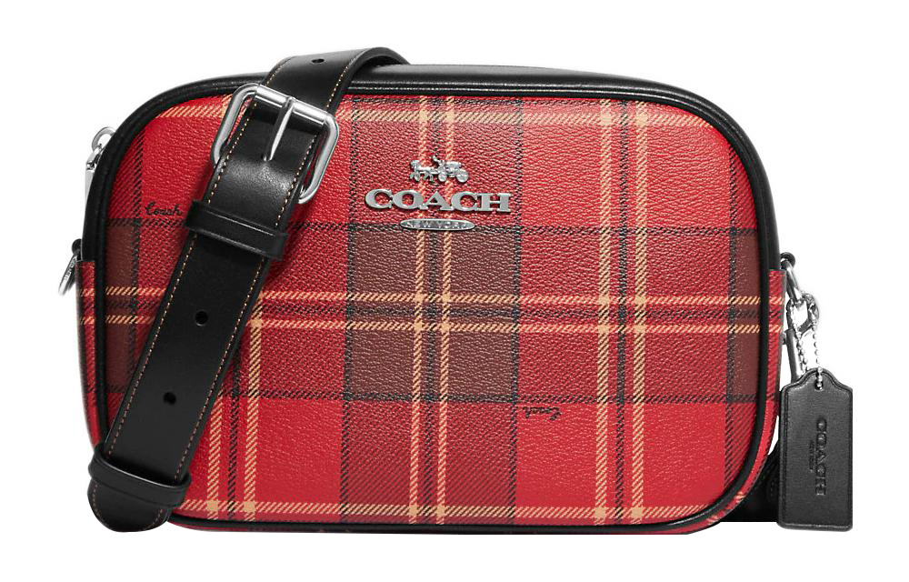 COACH Сумка через плечо камера женская средняя красная и черная 
COACH Сумка через плечо камера женская средняя красная и черная