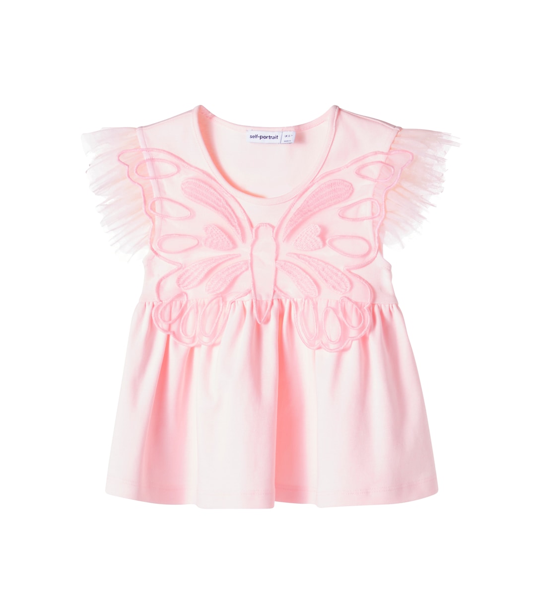 Топ из хлопкового джерси с отделкой из тюля Self-Portrait Kids, розовый
Топ из хлопкового джерси с отделкой из тюля Self-Portrait Kids, розовый