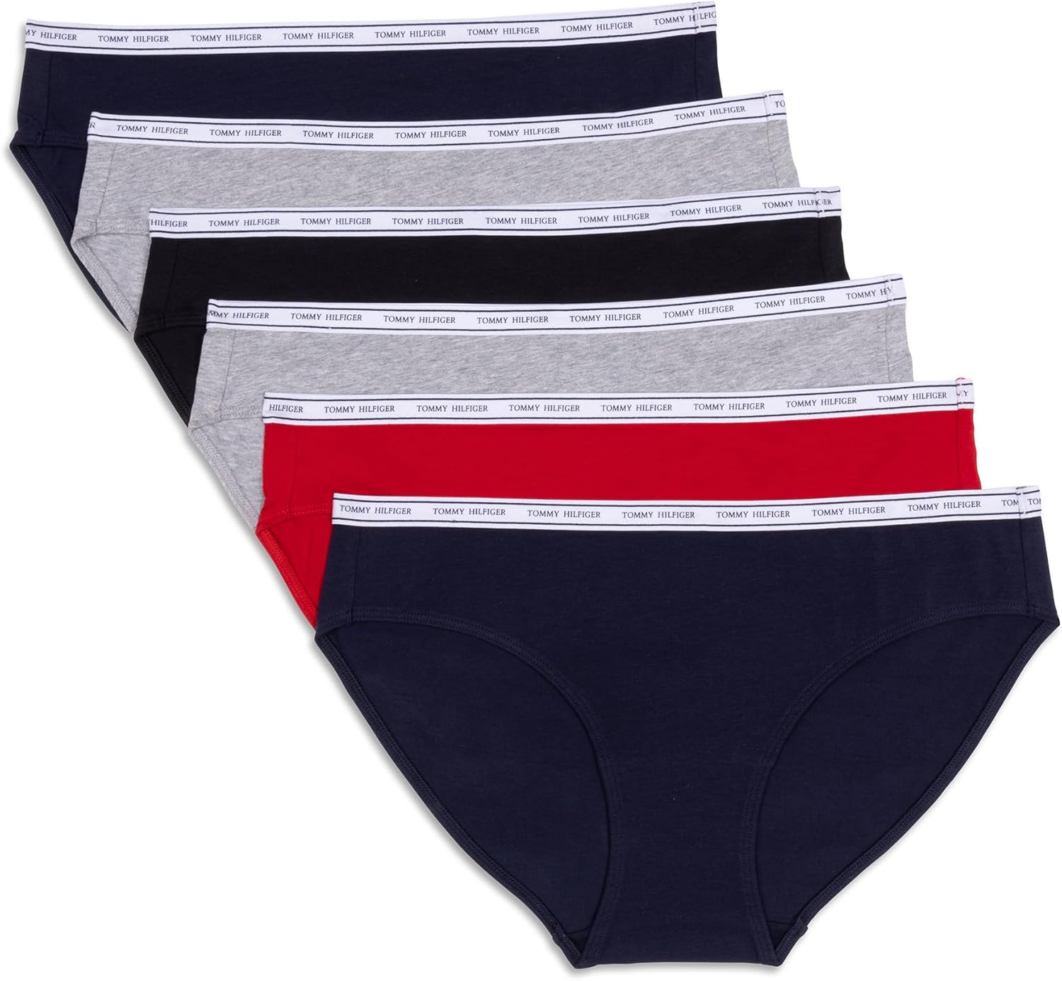 Женские хлопковые трусики-бикини Tommy Hilfiger, 6 шт., Navy /Red /Heather Grey /Black /Heather Grey
Женские хлопковые трусики-бикини Tommy Hilfiger, 6 шт., Navy /Red /Heather Grey /Black /Heather Grey