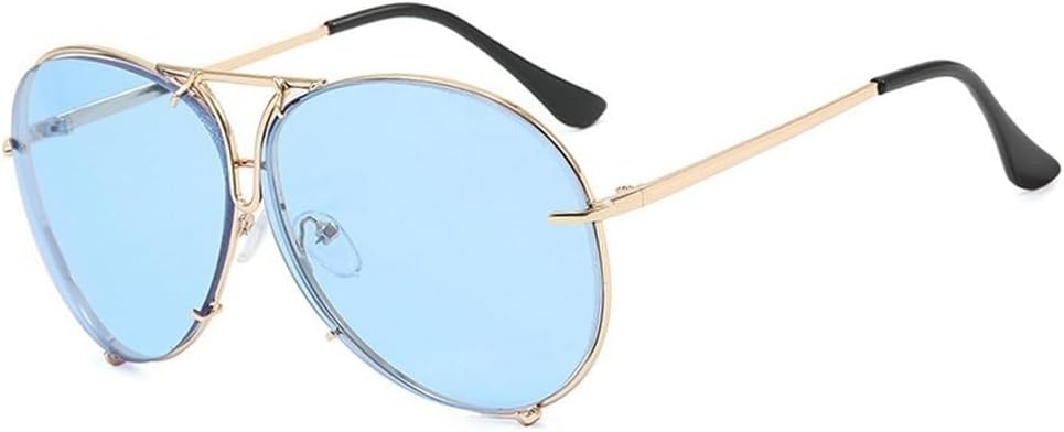 Ретро женские солнцезащитные очки большого размера с круглым оправой, мужские модные солнцезащитные очки в металлической оправе с защитой от УФ-излучения UV400 TKKTLLT, Gold Blue
Ретро женские солнцезащитные очки большого размера с круглым оправой, мужские модные солнцезащитные очки в металлической оправе с защитой от УФ-излучения UV400 TKKTLLT, Gold Blue