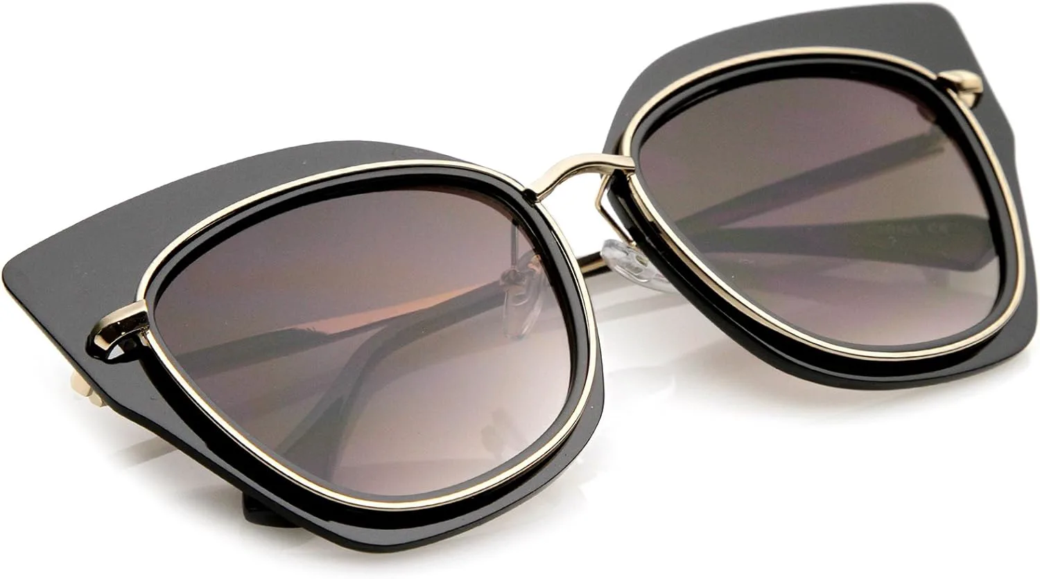 zeroUV - Женские солнцезащитные очки большого размера "кошачий глаз" с металлической отделкой, тонкими дужками и плоскими линзами 57 мм, Black Gold / Lavender
zeroUV - Женские солнцезащитные очки большого размера "кошачий глаз" с металлической отделкой, тонкими дужками и плоскими линзами 57 мм, Black Gold / Lavender