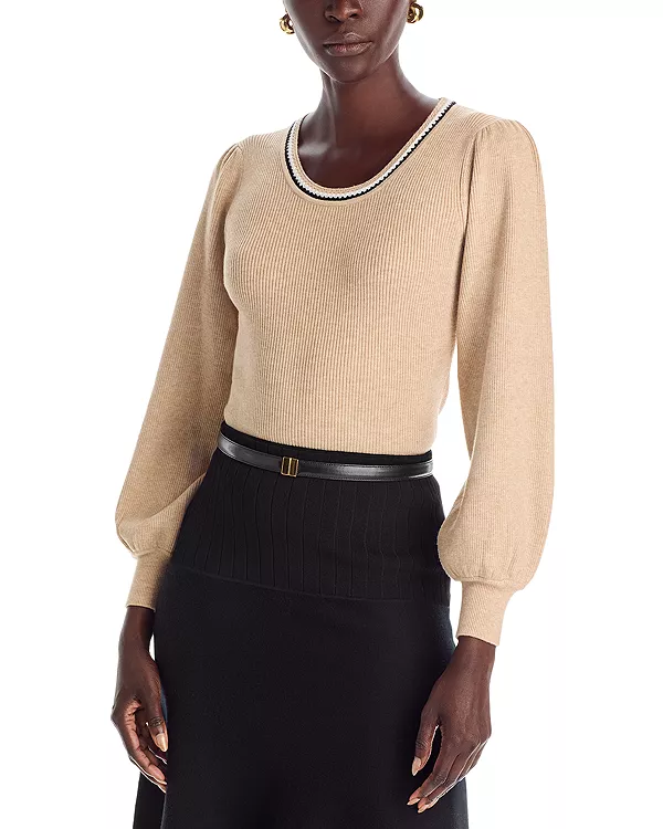 Свитер с рукавами-блузонами и отделкой T Tahari, бежевый
Свитер с рукавами-блузонами и отделкой T Tahari, бежевый