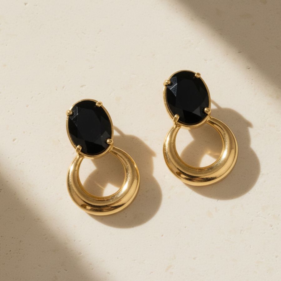 Золотые серьги-подвески с черным овальным кристаллом Joey Baby, No Color
Золотые серьги-подвески с черным овальным кристаллом Joey Baby, No Color