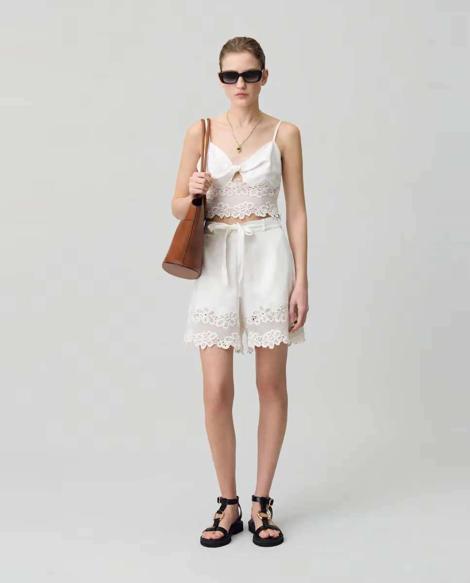 Женские шорты свободного кроя с вышивкой Claudie Pierlot, белый
Женские шорты свободного кроя с вышивкой Claudie Pierlot, белый