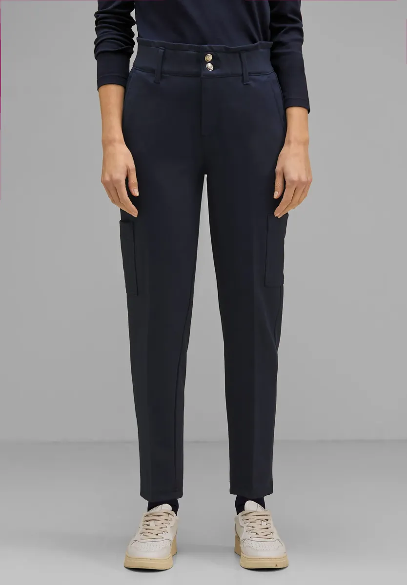 Брюки-карго STREET ONE, завышенная талия, синий
Брюки-карго STREET ONE, завышенная талия, синий