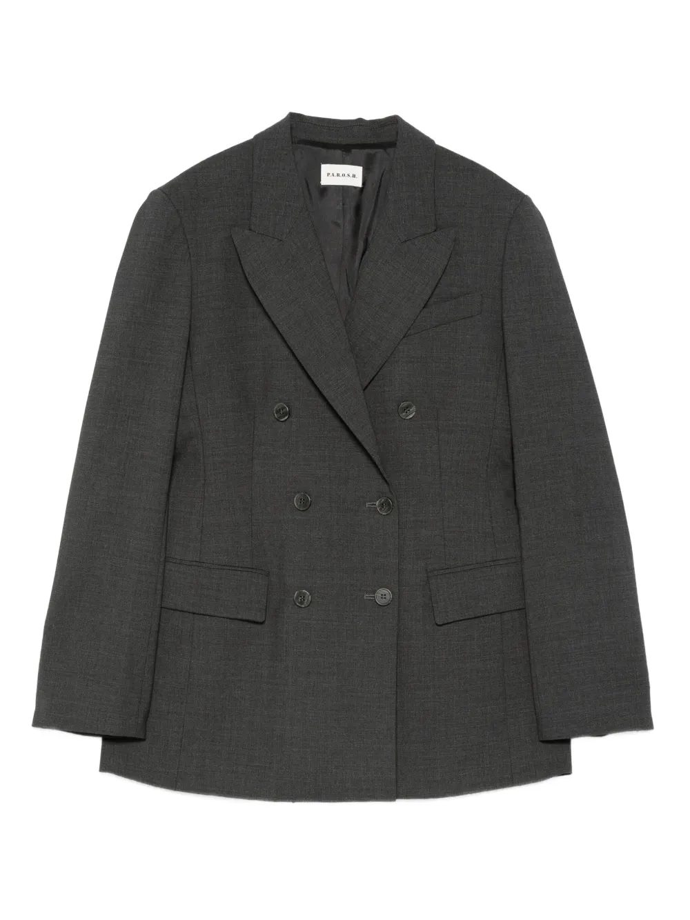 Двубортный серый пиджак P.A.R.O.S.H.
Двубортный серый пиджак P.A.R.O.S.H.